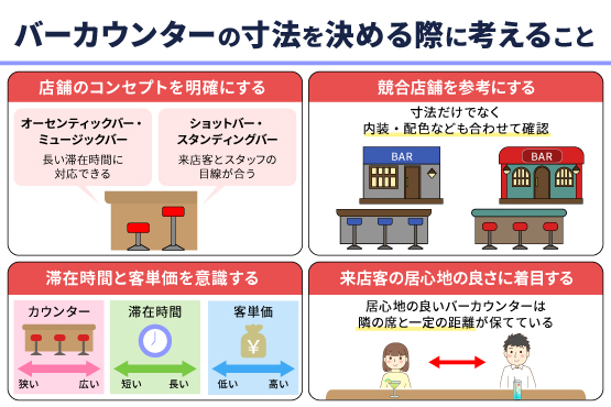 バーカウンターの寸法を決める際のポイント